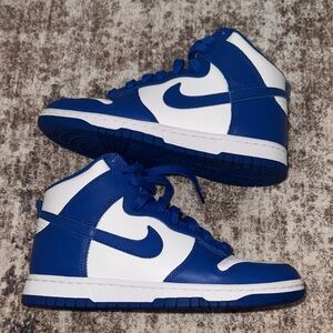 Nike Royal Blue and White Dunks